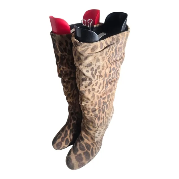 Aldo Leopard Print Knee High Boots US 9/EU 40