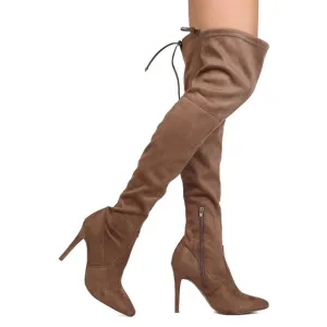 ALDO Taupe Brown Over the Knee Stiletto Boots 6.5