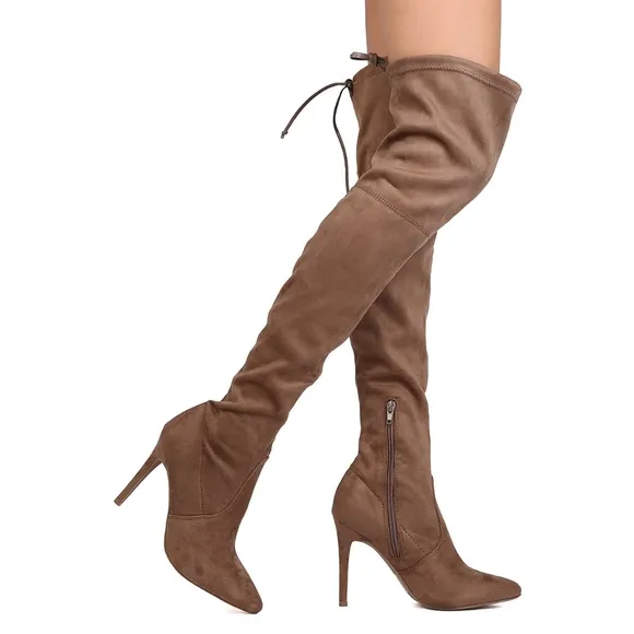 ALDO Taupe Brown Over the Knee Stiletto Boots 6.5