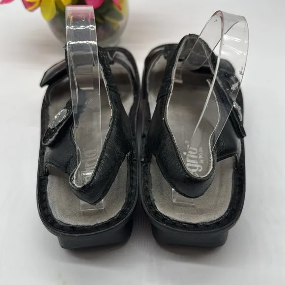 Alegria Black Slingback Sandals with Cushioned Footbed Size 39 ALE7906
