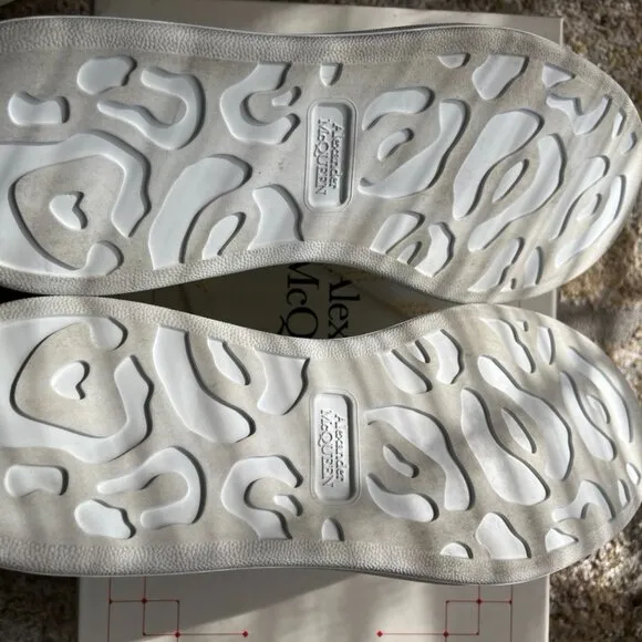 ALEXANDER McQUEEN LARRY OVERSIZED SNEAKERS OCHRE CROC WHITE DAWN size 10.5