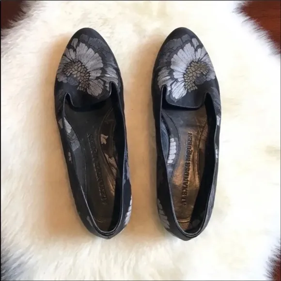 Alexander McQueen Silk Smoking Loafer Flats