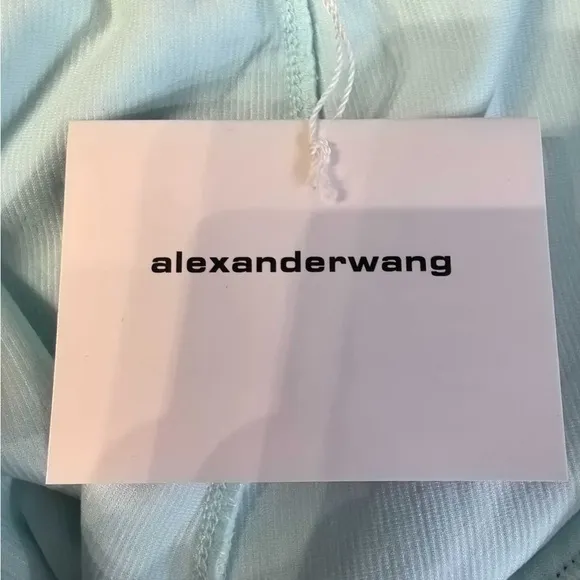 Alexander Wang.T - Light Blue Logo Waistband Shorts - S | Retail Price: $245
