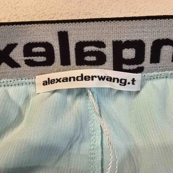 Alexander Wang.T - Light Blue Logo Waistband Shorts - S | Retail Price: $245