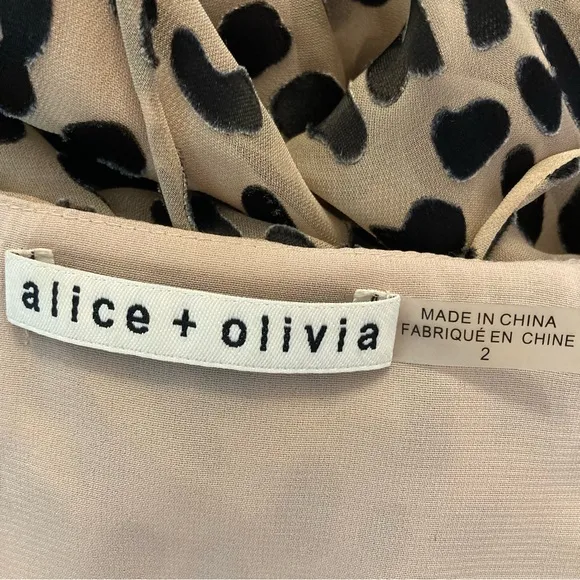 ALICE AND OLIVIA Leopard Cheetah Animal Print Silk Wrap Dress
