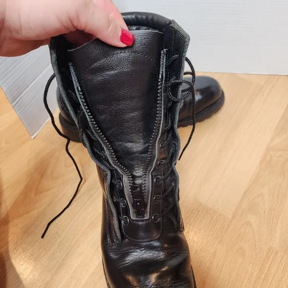 All American Boot MFG Steel Toe Firefighter Boots Black Estimated Mens Size 11