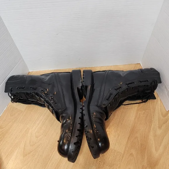 All American Boot MFG Steel Toe Firefighter Boots Black Estimated Mens Size 11