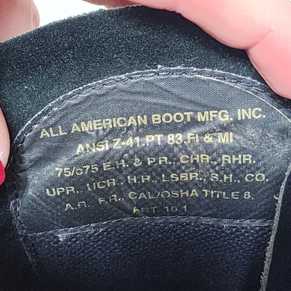 All American Boot MFG Steel Toe Firefighter Boots Black Estimated Mens Size 11