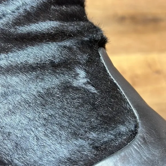 All Saints Black Hessian Pony Hair Two Tone Ankle Boots Size 36/6