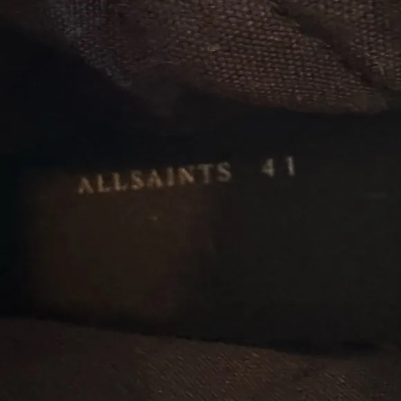 All Saints Unisex Black Rigg Stamp Canvas High Top Sneakers Trainers- Size EU 41