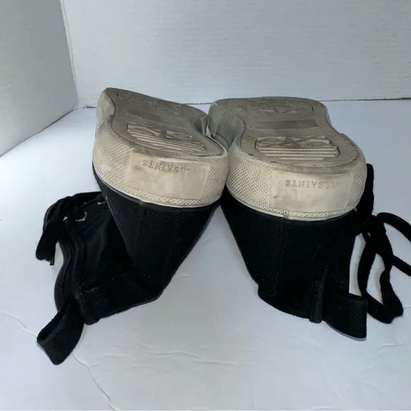 All Saints Unisex Black Rigg Stamp Canvas High Top Sneakers Trainers- Size EU 41