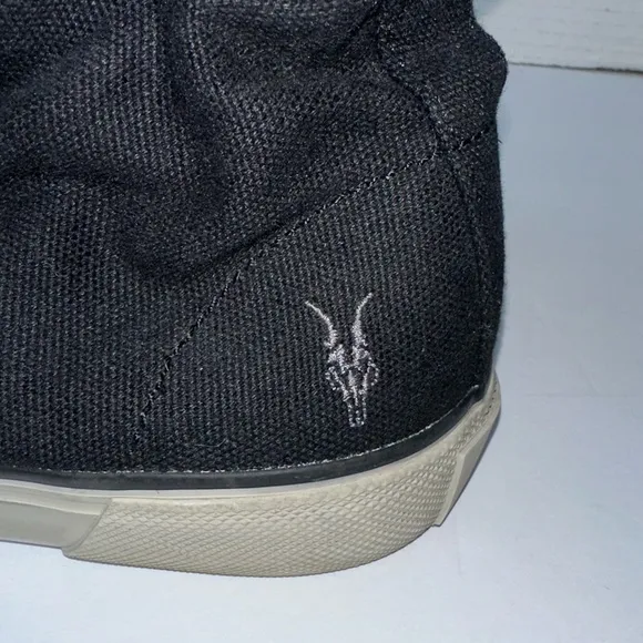 All Saints Unisex Black Rigg Stamp Canvas High Top Sneakers Trainers- Size EU 41