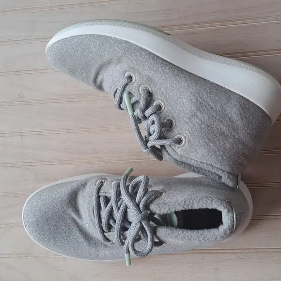 Allbirds Runner-Up Mizzels Hi-Top Merino Wool Sneakers Grey Mint Water Resistant