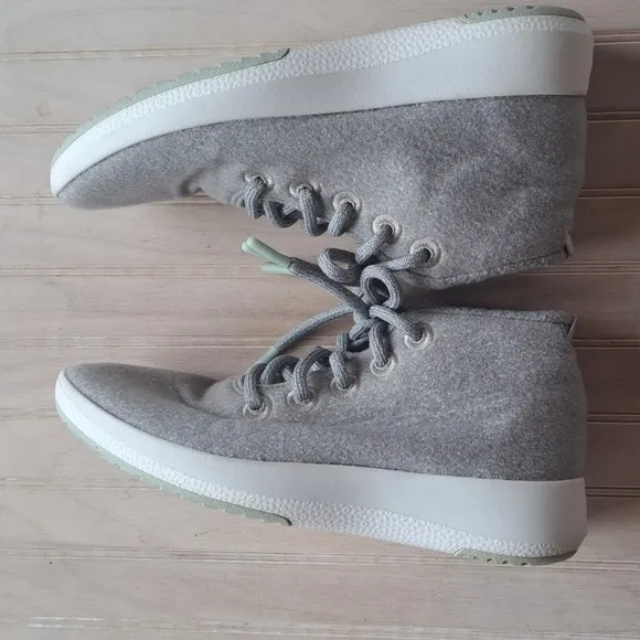 Allbirds Runner-Up Mizzels Hi-Top Merino Wool Sneakers Grey Mint Water Resistant