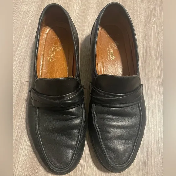Allen Edmond Men’s Bergamo Loafers Size 9.5 Black Leather Classic Preppy Formal