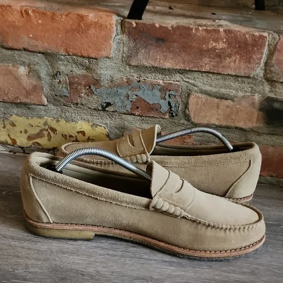 Allen Edmonds Mens Tan Loafers Suede Slip-On Shoes Size 12D