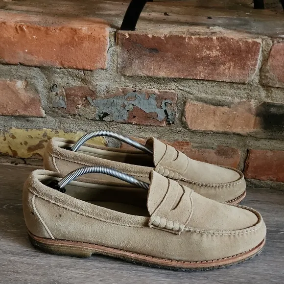 Allen Edmonds Mens Tan Loafers Suede Slip-On Shoes Size 12D