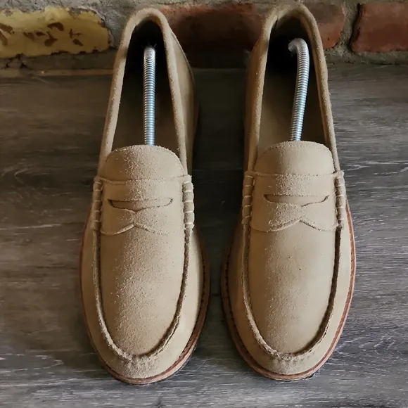 Allen Edmonds Mens Tan Loafers Suede Slip-On Shoes Size 12D