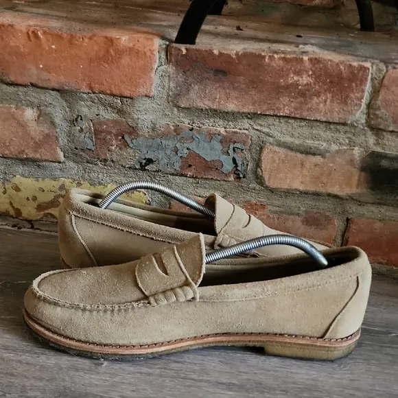 Allen Edmonds Mens Tan Loafers Suede Slip-On Shoes Size 12D