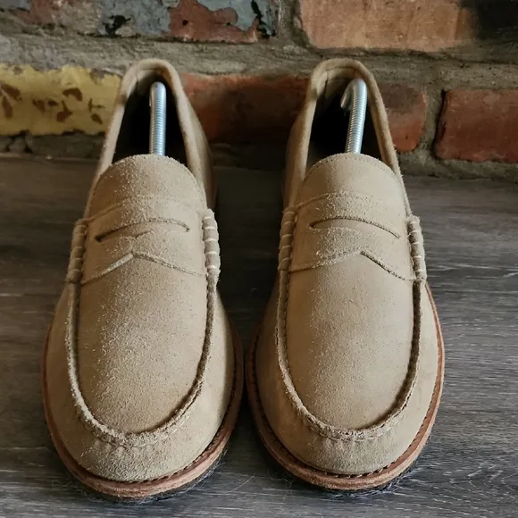 Allen Edmonds Mens Tan Loafers Suede Slip-On Shoes Size 12D