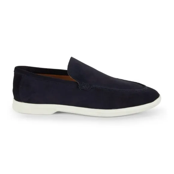 ALLEN EDMONDS Payton Suede Loafers in Sea