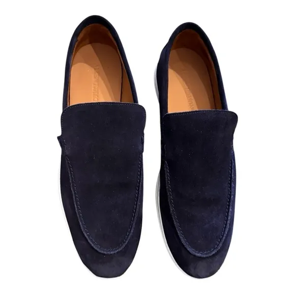 ALLEN EDMONDS Payton Suede Loafers in Sea