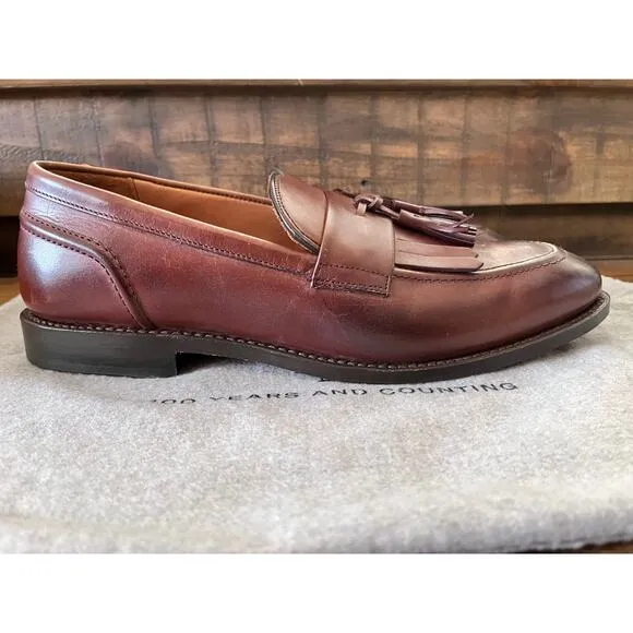 ALLEN EDMONDS Randolphkilt Brown Leather Tassel Loafers Men's Sz 11 W/Dust bag
