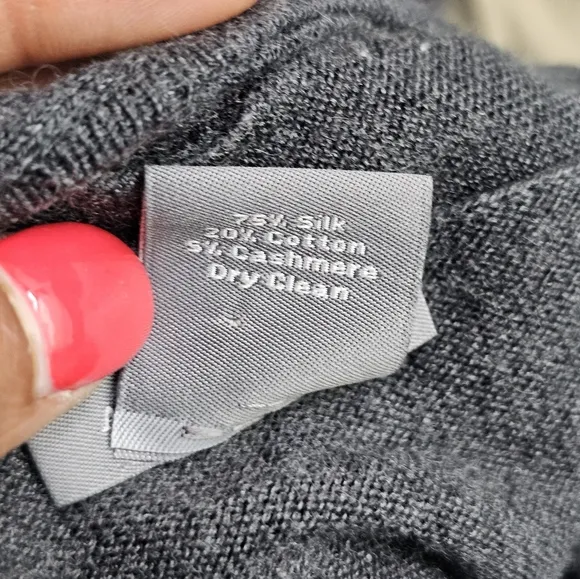 Ann Taylor Gray Silk and Cashmere Wrap Sweater