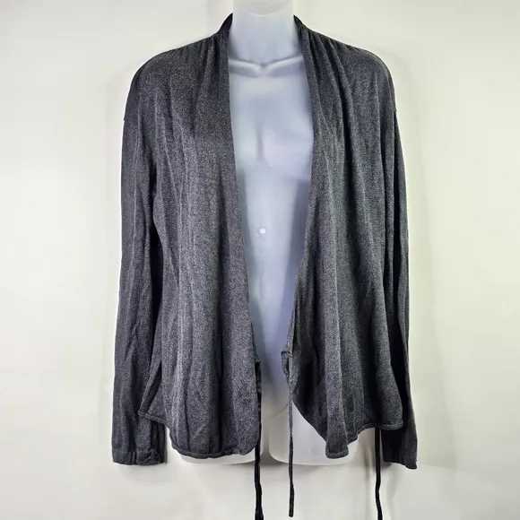 Ann Taylor Gray Silk and Cashmere Wrap Sweater