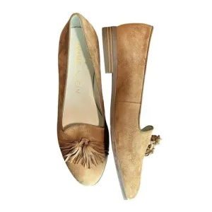 Anne Klein Tan Suede Tassle Loafers Size 10