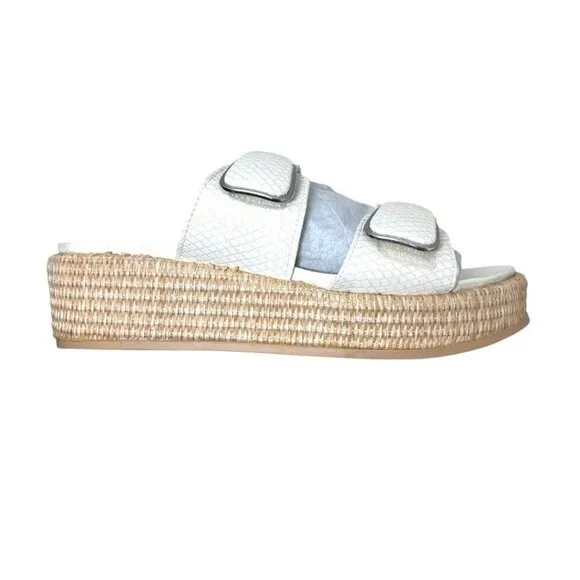 Anne Klein Womens White Open Toe Espadrille Platform Wedge Sandals Sz 10 NIB