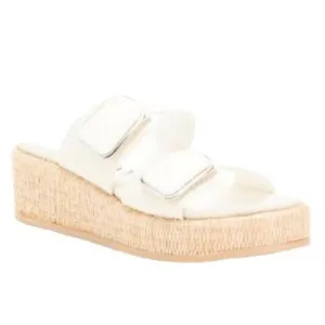 Anne Klein Womens White Open Toe Espadrille Platform Wedge Sandals Sz 10 NIB