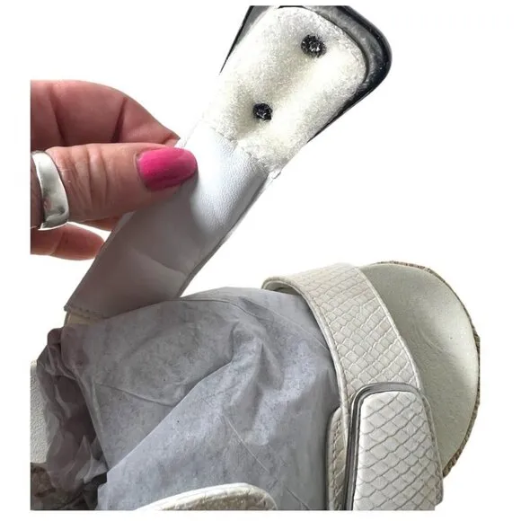 Anne Klein Womens White Open Toe Espadrille Platform Wedge Sandals Sz 10 NIB