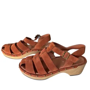 Antelope Macon Brown Leather Sandals with Interwoven Straps