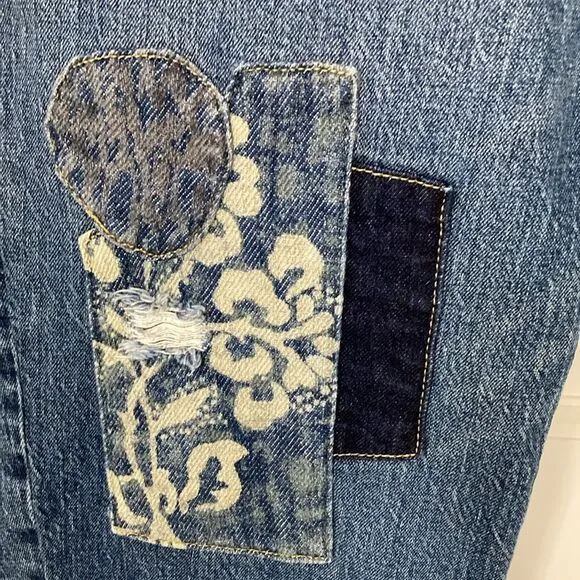 Anthropologie Pilcro Womens The Borrowed Boyfriend Jeans Size 18 W Plus Med Wash