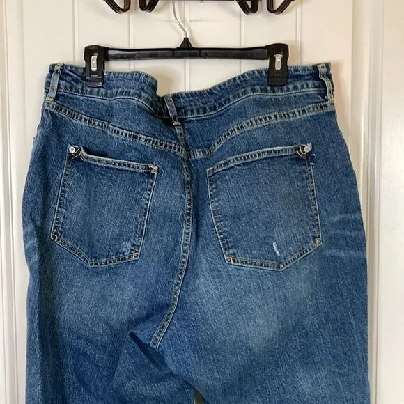 Anthropologie Pilcro Womens The Borrowed Boyfriend Jeans Size 18 W Plus Med Wash