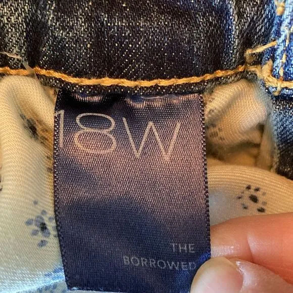 Anthropologie Pilcro Womens The Borrowed Boyfriend Jeans Size 18 W Plus Med Wash