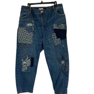 Anthropologie Pilcro Womens The Borrowed Boyfriend Jeans Size 18 W Plus Med Wash