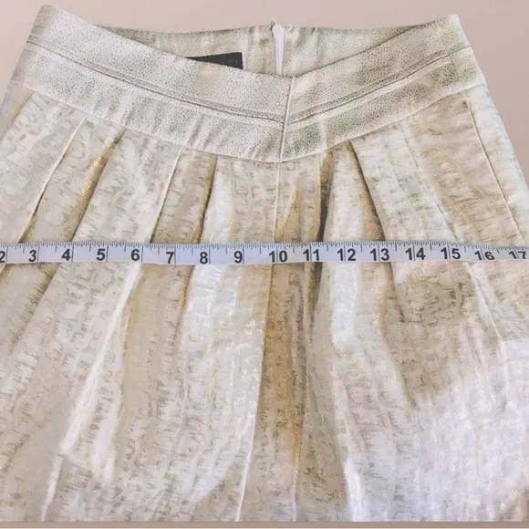 ANTHROPOLOGIE 🦋SZ 2 🦋SHIMMERING SILK DROP WAIST BROCADE SKIRT CREAMS GOLDS PINKS