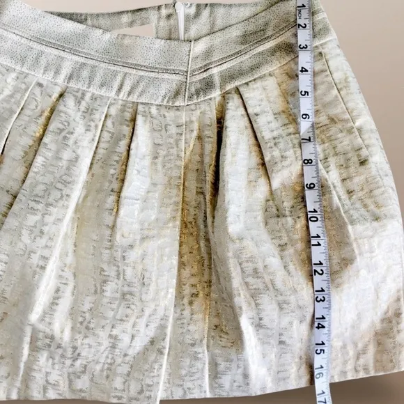 ANTHROPOLOGIE 🦋SZ 2 🦋SHIMMERING SILK DROP WAIST BROCADE SKIRT CREAMS GOLDS PINKS