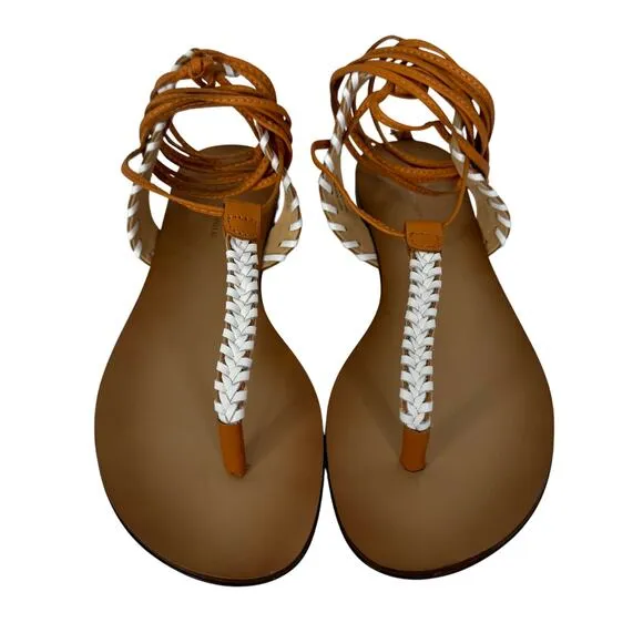 Anthropologie Tie Up Thong Sandals in Cedar/EU Size 38 US 7