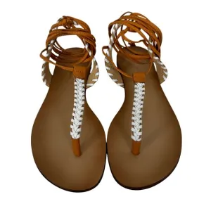 Anthropologie Tie Up Thong Sandals in Cedar/EU Size 38 US 7