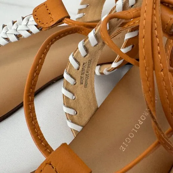 Anthropologie Tie Up Thong Sandals in Cedar/EU Size 38 US 7