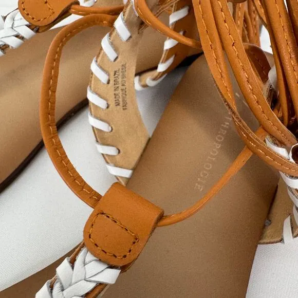 Anthropologie Tie Up Thong Sandals in Cedar/EU Size 38 US 7