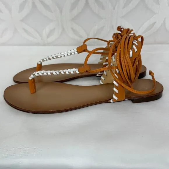 Anthropologie Tie Up Thong Sandals in Cedar/EU Size 38 US 7