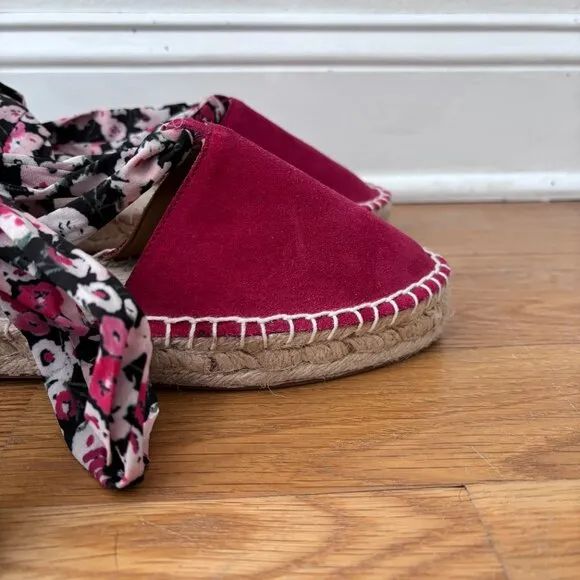 Anthropologie Vivienne Scarf Suede Espadrilles