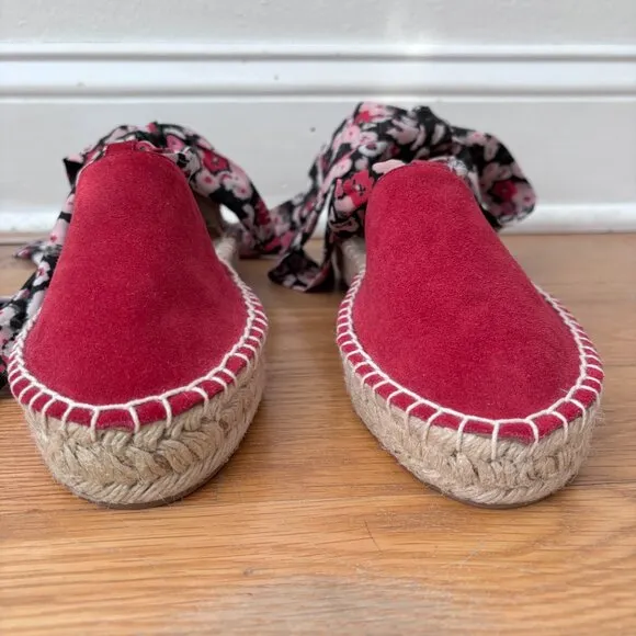 Anthropologie Vivienne Scarf Suede Espadrilles
