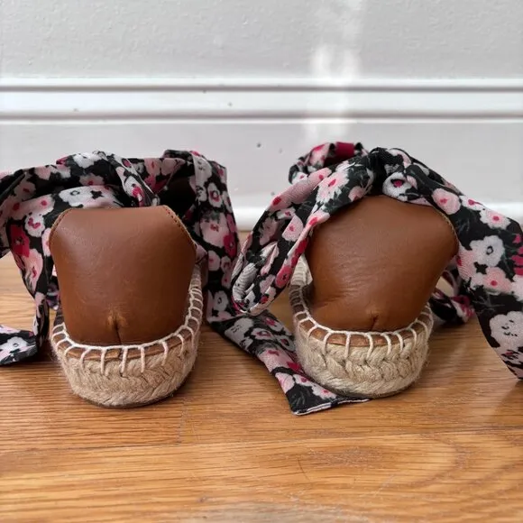Anthropologie Vivienne Scarf Suede Espadrilles