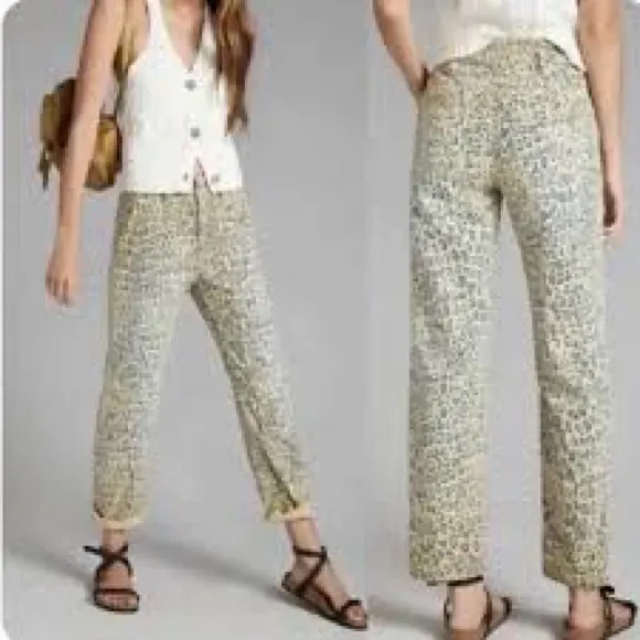 Anthropology Pilcro the wanderer relaxed animal Print Pants women’s size 29 nwts