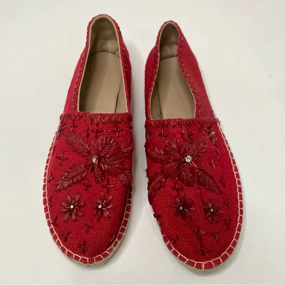 Antik Batik x Johnny Was Tori Floral Embroidered Beaded Espadrilles